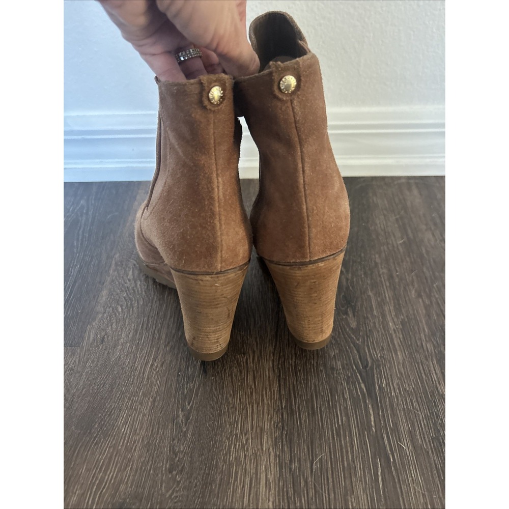 Michael Kors Thea Womens Caramel Brown Suede Leather Wedge Chelsea Ankle Boot 10 - Picture 5 of 10